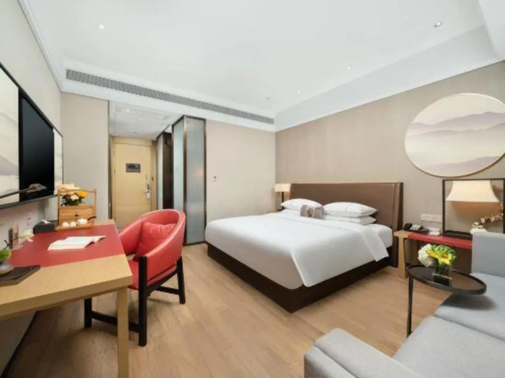 Bed in Echeng Hotel Nanning Jiangnan Wanda Baisha Avenue