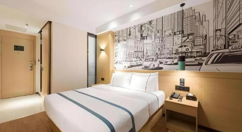 Bed in City Comfort Inn Guangzhou Liwan Zengjiao Jushu Metro Station