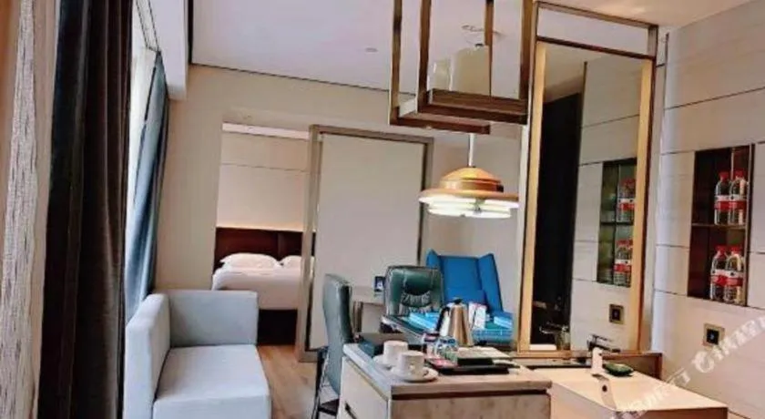 Bed in Echarm Plus Hotel Changsha High-speed Railway South Station Desiqin