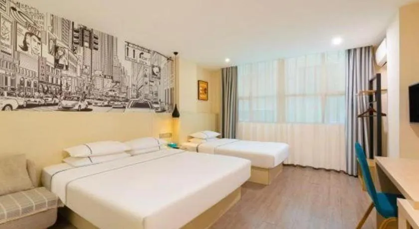 Bed in City Comfort Inn Guangzhou Dashi Metro Station Zoo Main Branch