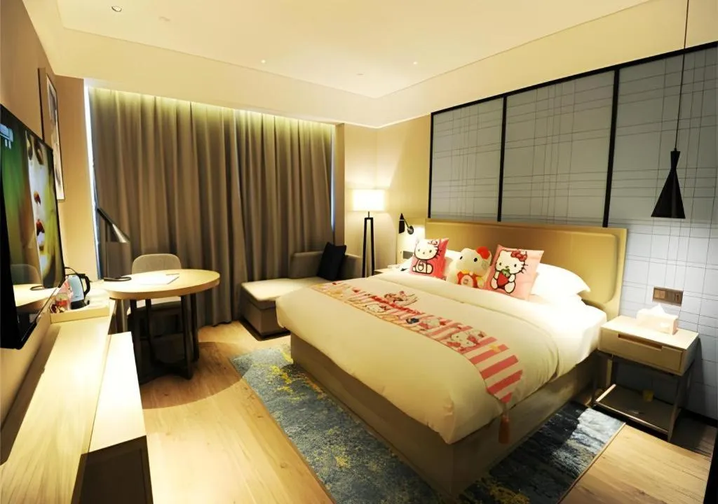 Bed in Echarm Hotel Nanning Chaoyang Square River View