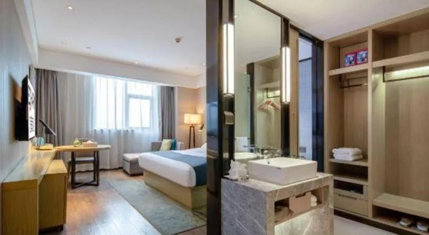 Bed in Echarm Hotel Nanning Chaoyang Square River View