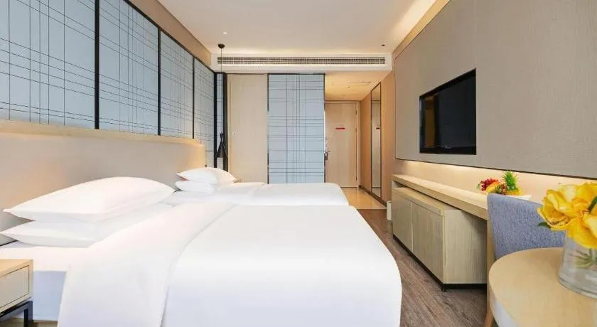 Bed in Echarm Hotel Wuhan Hankou Station Changgang Road Metro Station