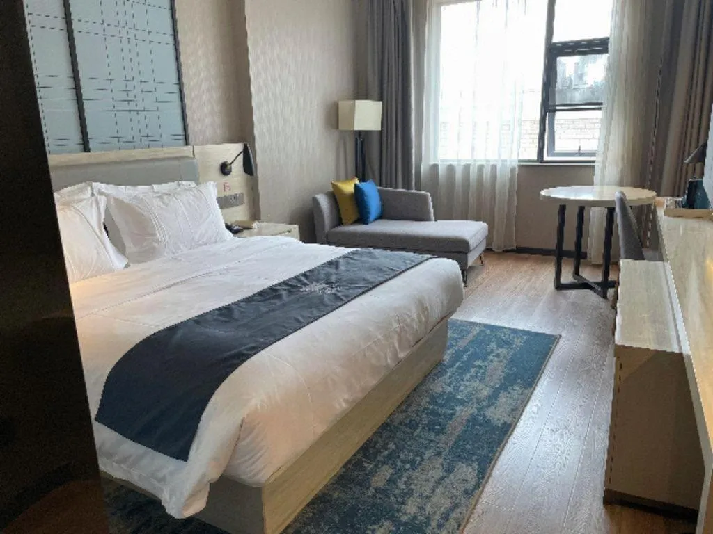 Bed in Echarm Hotel Wuhan Hankou Station Changgang Road Metro Station