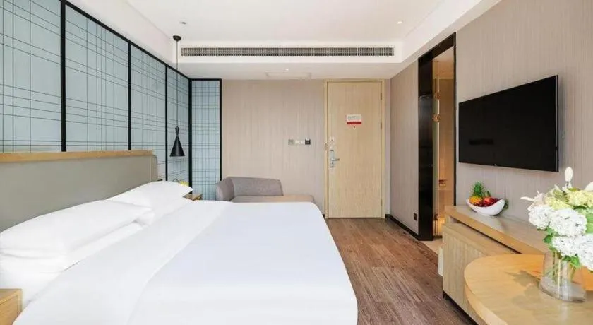 Bed in Echarm Hotel Wuhan Hankou Station Changgang Road Metro Station