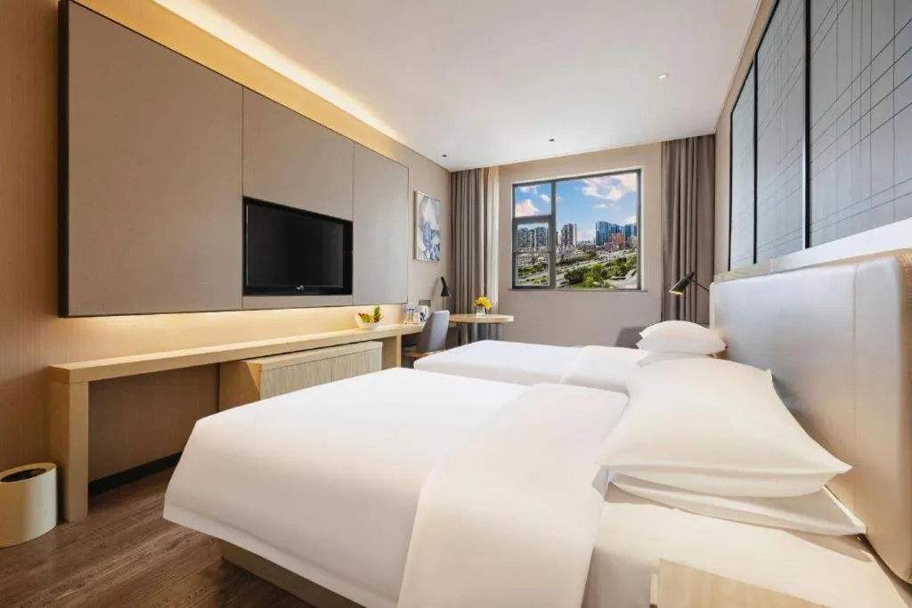 Bed in Echarm Hotel Wuhan Hankou Station Changgang Road Metro Station