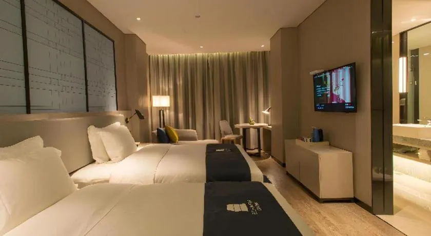 Bed in Echarm Hotel Wuhan Hankou Station Changgang Road Metro Station