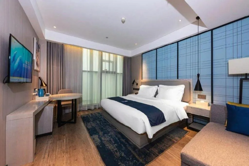 Bed in Echarm Hotel Wuhan Hankou Station Changgang Road Metro Station