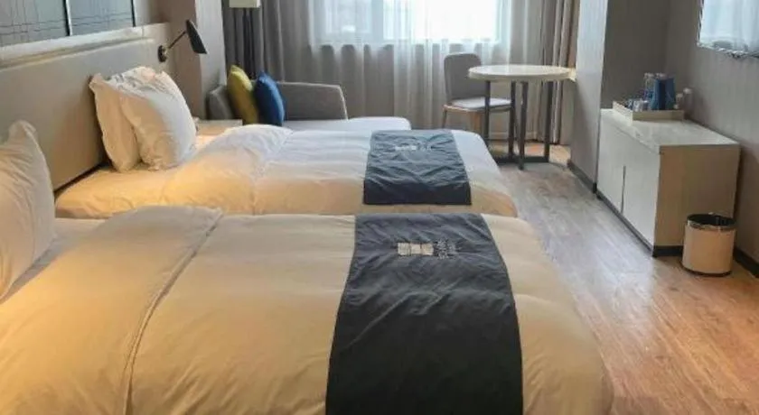 Bed in Echarm Hotel Wuhan Hankou Station Changgang Road Metro Station