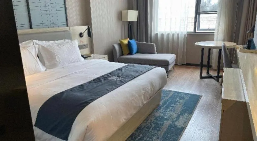 Bed in Echarm Hotel Wuhan Hankou Station Changgang Road Metro Station