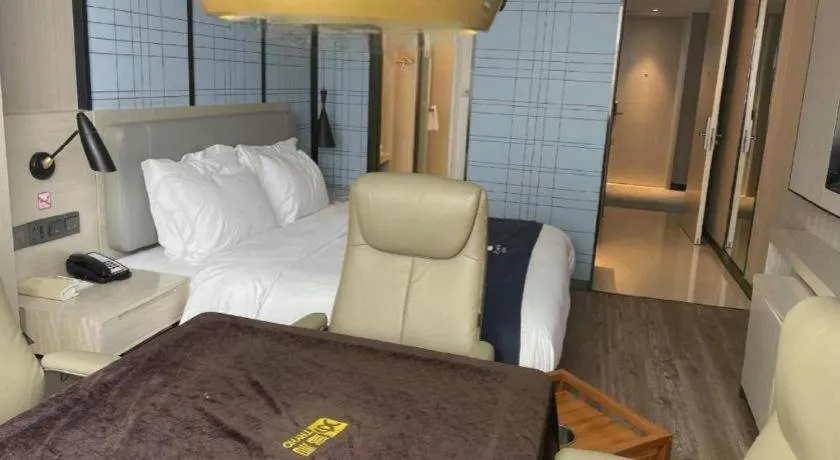 Bed in Echarm Hotel Wuhan Hankou Station Changgang Road Metro Station