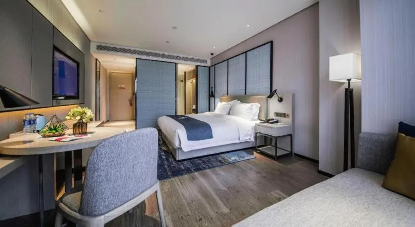 Bed in Echarm Hotel Wuhan Hankou Station Changgang Road Metro Station