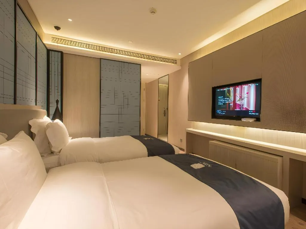 Bed in Echarm Hotel Wuhan Hankou Station Changgang Road Metro Station
