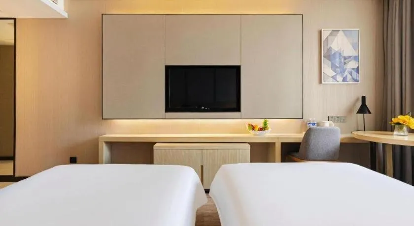 Bed in Echarm Hotel Wuhan Hankou Station Changgang Road Metro Station