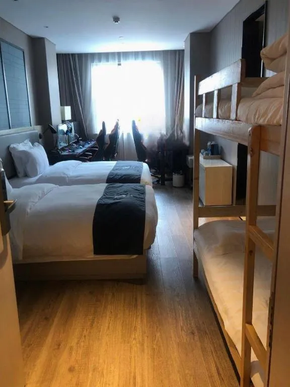 Bed in Echarm Hotel Wuhan Hankou Station Changgang Road Metro Station