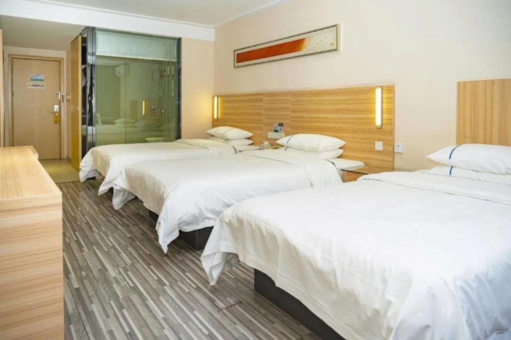 Bed in City Comfort Inn Hankou Railway Station Tangjiadun Wanda Plaza