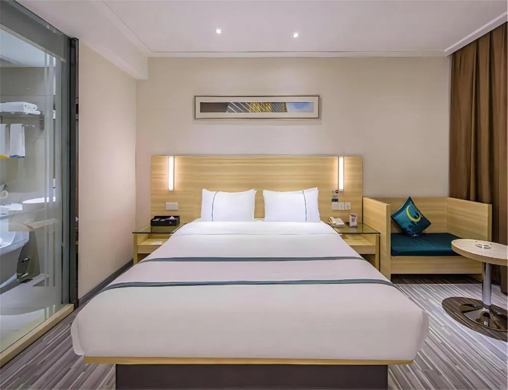 Bed in City Comfort Inn Hankou Railway Station Tangjiadun Wanda Plaza