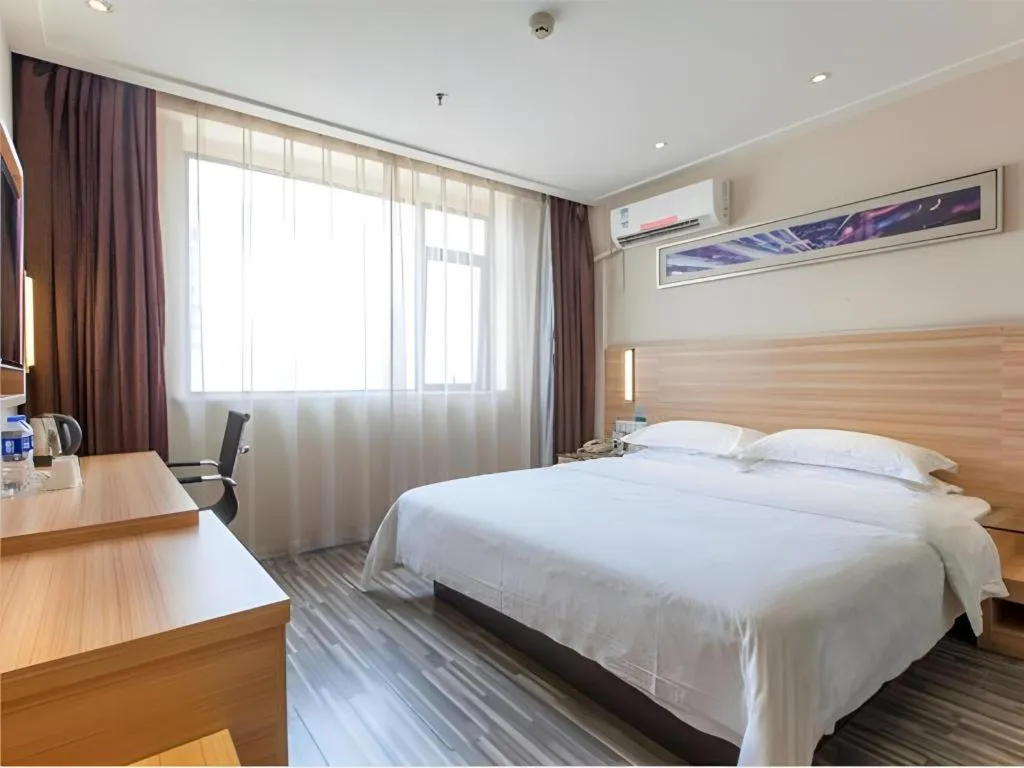 Bed in City Comfort Inn Hankou Railway Station Tangjiadun Wanda Plaza