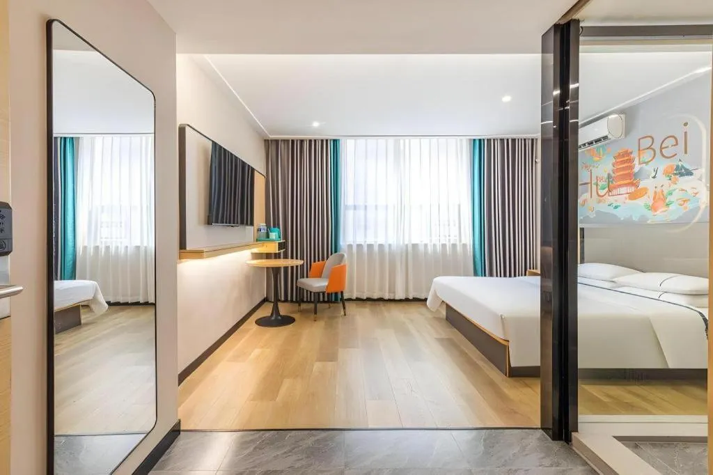 Bed in City Comfort Inn Wuhan Dream Times Jiedaokou