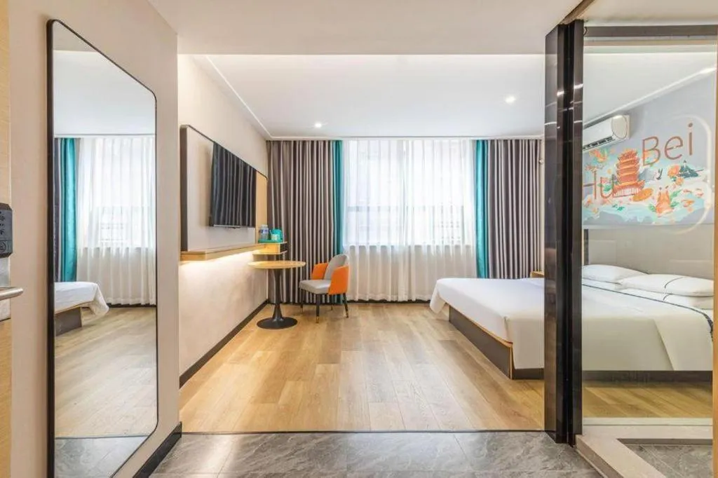 Bed in City Comfort Inn Wuhan Dream Times Jiedaokou