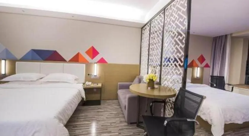 Bed in Borrman Hotel Guilin High-speed Railway North Station Evergrande Plaza