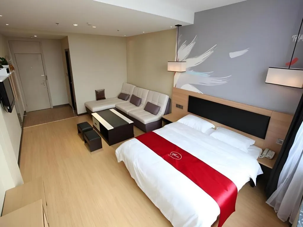 Bed in Thank Inn Plus Hotel Shandong Binzhou Zhanhua District Jinhai Six Road