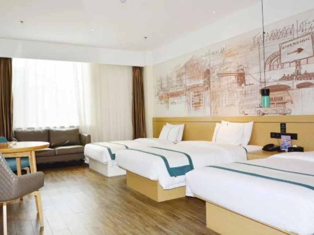 Bed in City Comfort Inn Tai'an Taishan Tianwai Village Hongmen