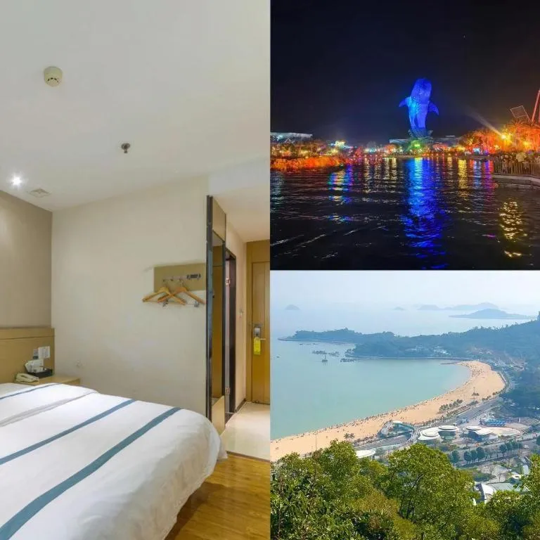 Bed in City Comfort Inn Zhuhai Qinglv Middle Road Riyuebei Grand Theater