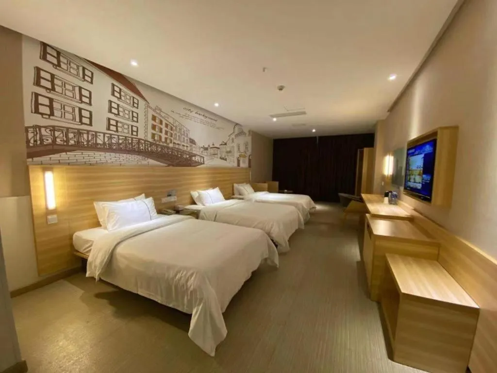 Bed in City Comfort Inn Jingzhou Railway Station Fantawild