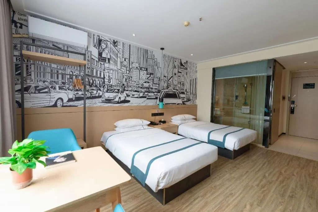 Bed in City Comfort Inn Xiantao Avenue Wangzhou Bridge Wushang
