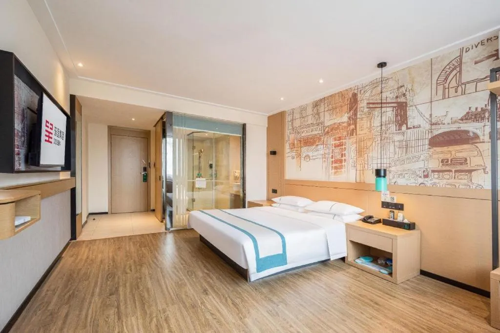 Bed in City Comfort Inn Xiantao Avenue Wangzhou Bridge Wushang