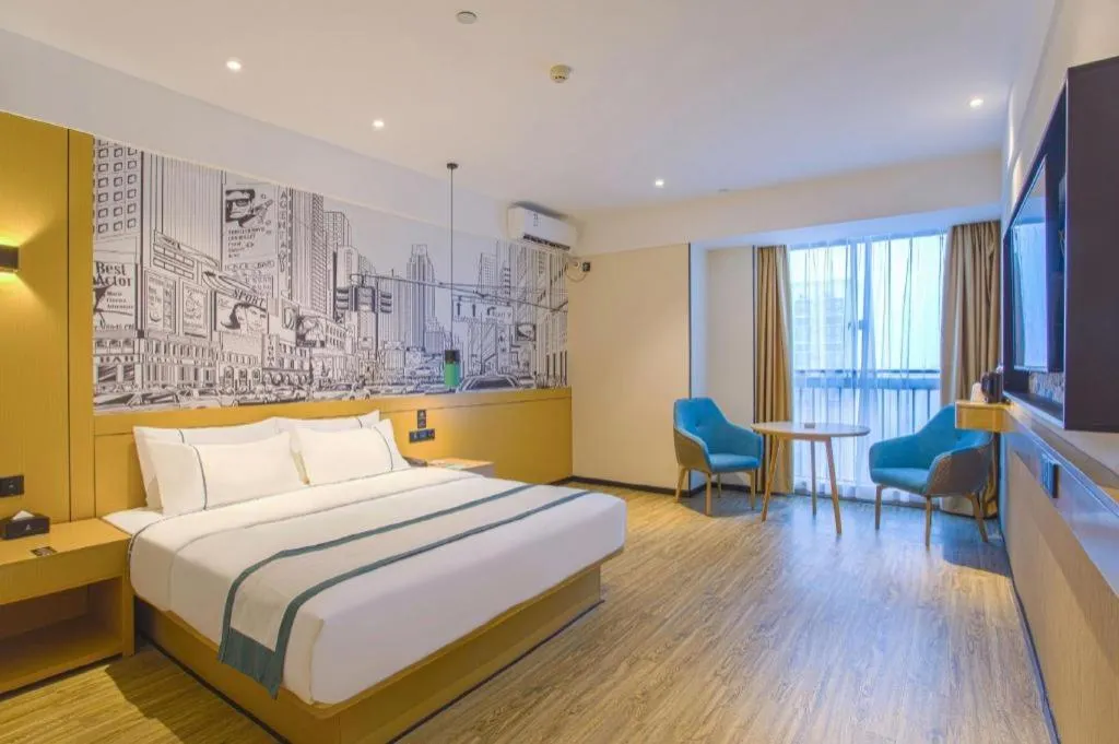 Bed in City Comfort Inn Guigang Pingnan Bus Station Jiangbin Park