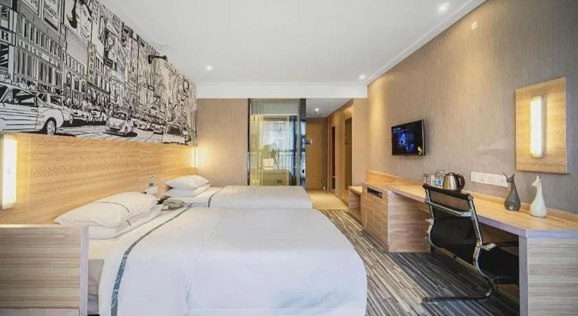 Bed in City Comfort Inn Lichuan Railway Station Tenglong Cave