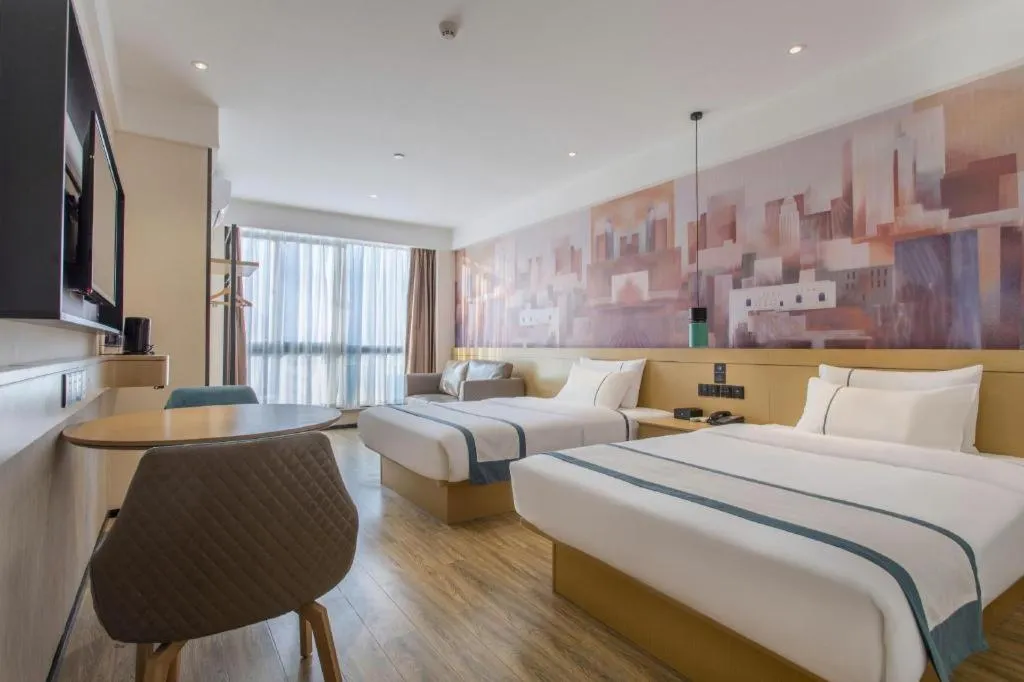 Bed in City Comfort Inn Nanning International Exhibition Jinhu Plaza