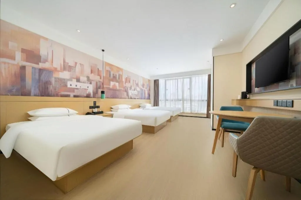 Bed in City Comfort Inn Nanning International Exhibition Jinhu Plaza