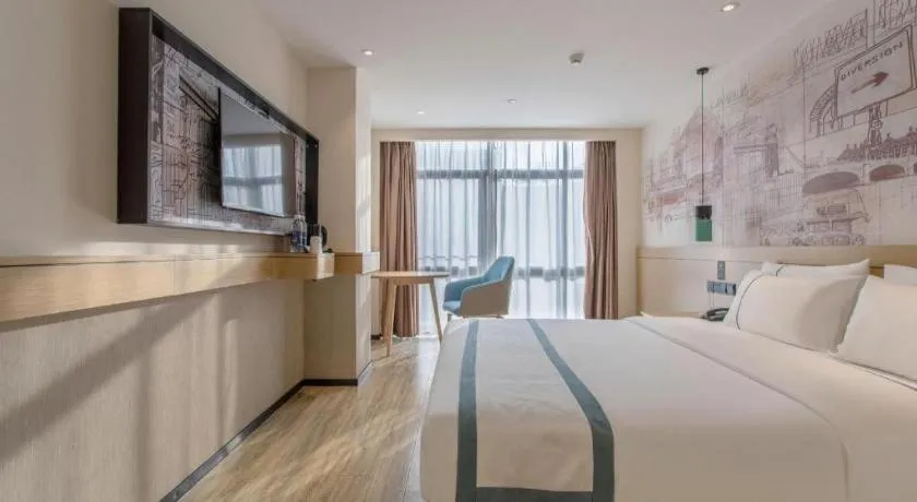 Bed in City Comfort Inn Nanning International Exhibition Jinhu Plaza