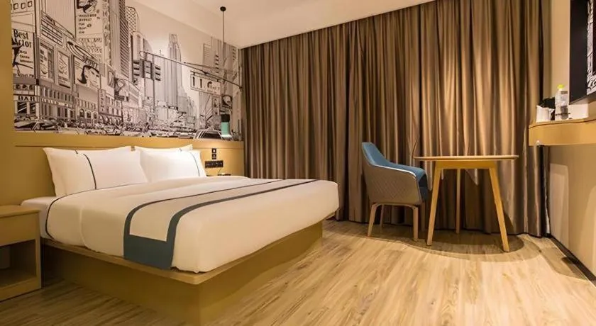 Bed in City Comfort Inn Nanning International Exhibition Jinhu Plaza