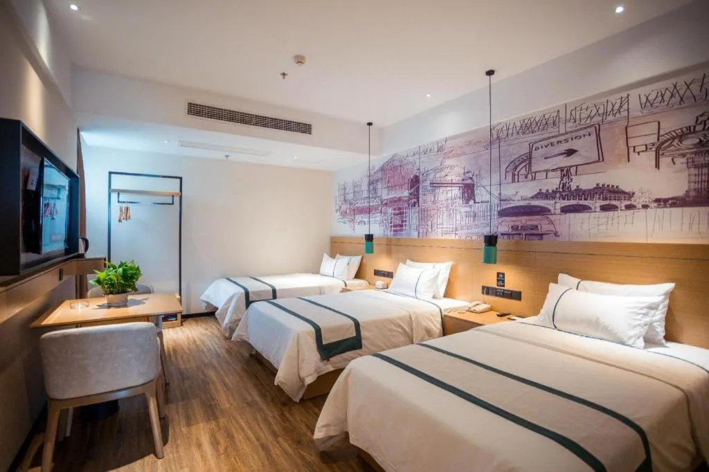 Bed in City Comfort Inn Suzhou Zhangjiagang Jingang Changjiang Xi Road