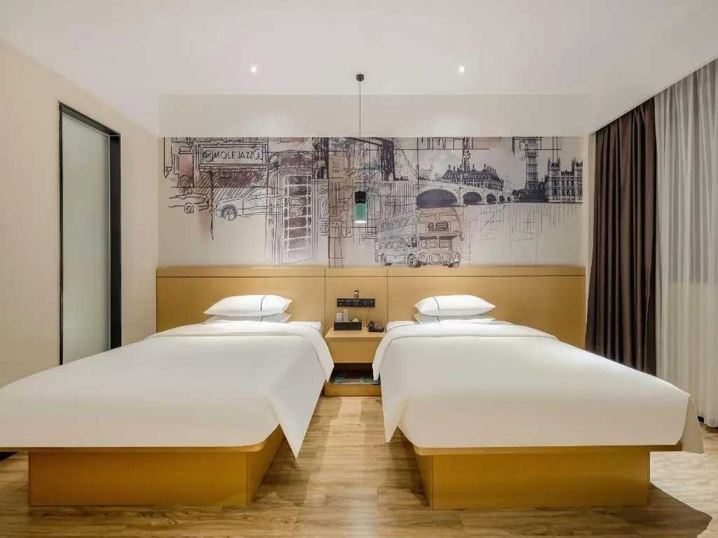 Bed in City Comfort Inn Hezhou Huangyao Ancient Town