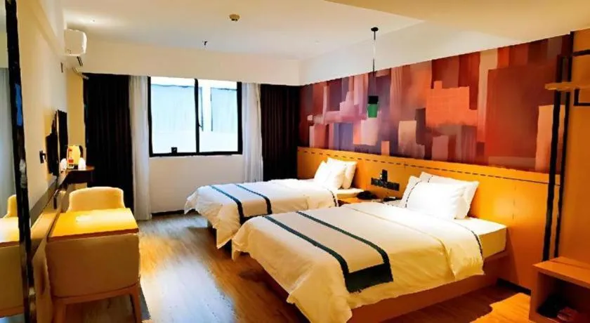 Bed in City Comfort Inn Hezhou Huangyao Ancient Town