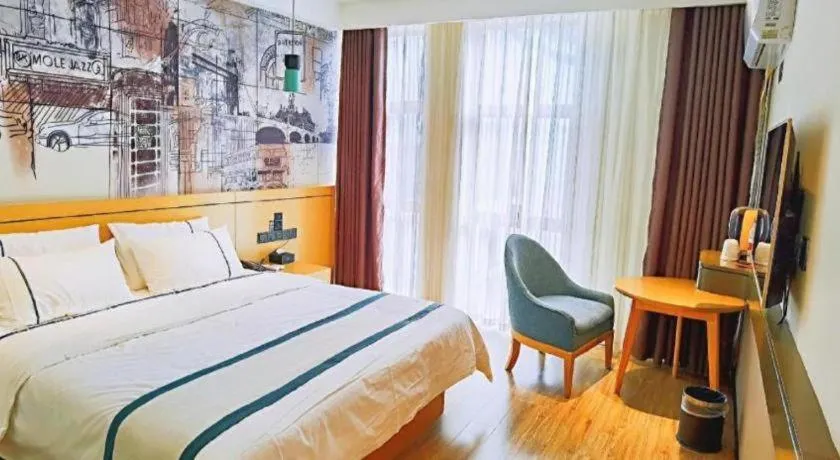 Bed in City Comfort Inn Hezhou Huangyao Ancient Town