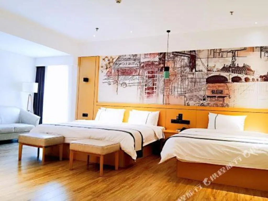 Bed in City Comfort Inn Hezhou Huangyao Ancient Town