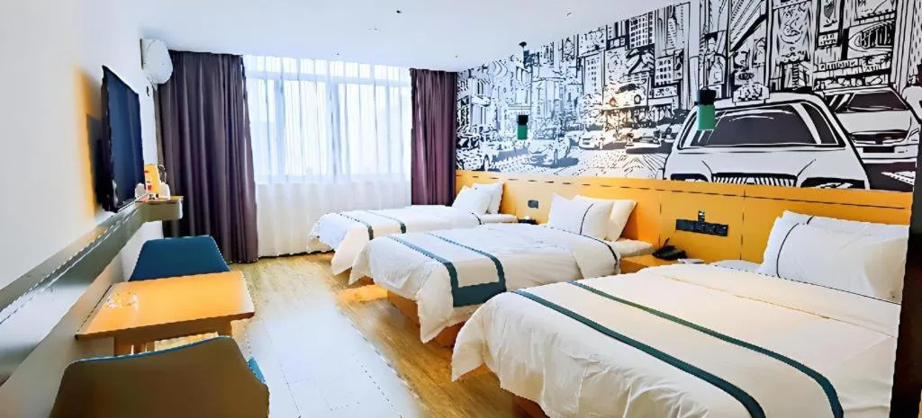 Bed in City Comfort Inn Hezhou Huangyao Ancient Town