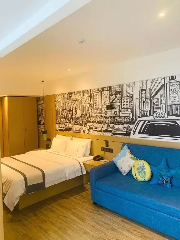 Bed in City Comfort Inn Liuzhou Chengzhong Wanda Haiguan