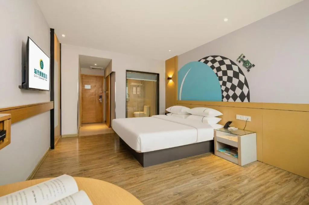 Bed in City Comfort Inn Liuzhou Baisha Bus Station Shengli Barbecue City