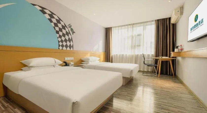Bed in City Comfort Inn Liuzhou Baisha Bus Station Shengli Barbecue City