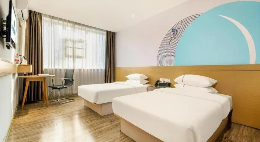 Bed in City Comfort Inn Liuzhou Baisha Bus Station Shengli Barbecue City