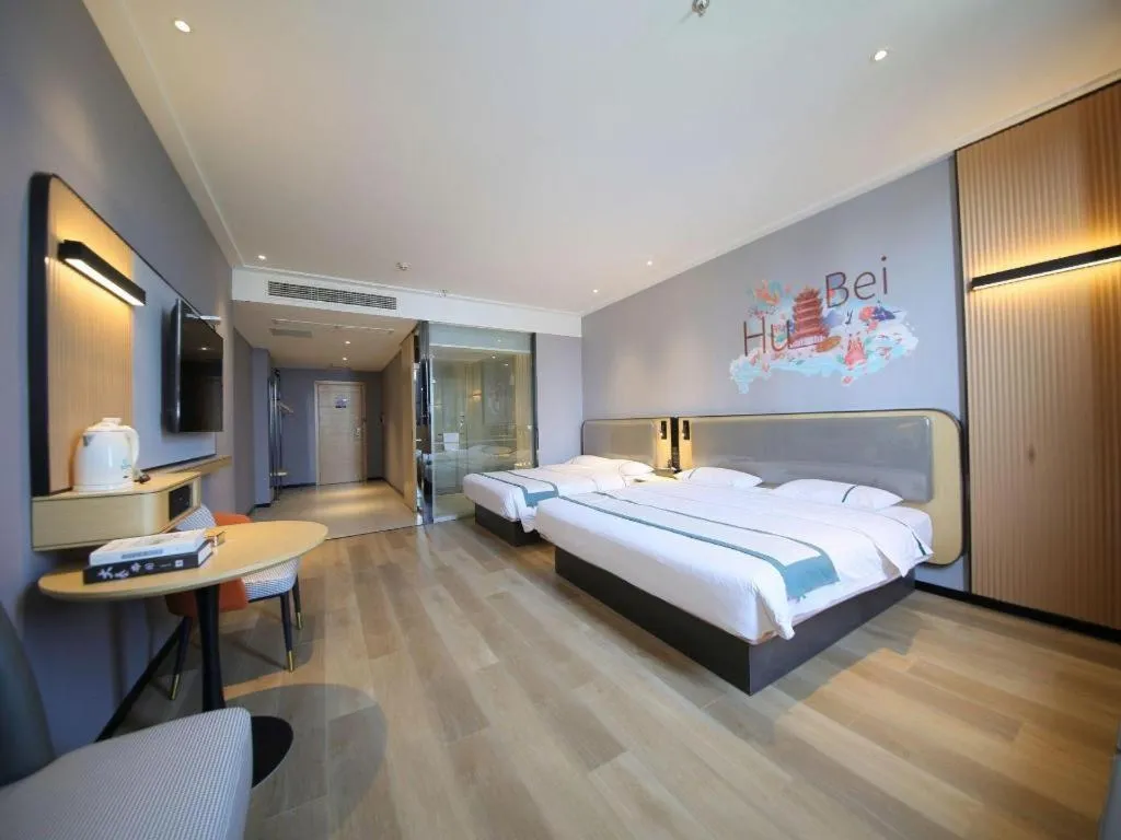 Bed in City Comfort Inn Huangshi Yangxin Mingyuewan Park