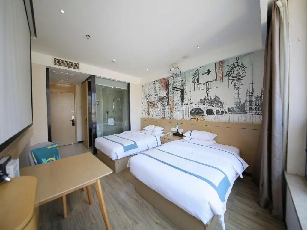 Bed in City Comfort Inn Huangshi Yangxin Mingyuewan Park