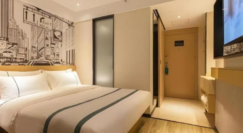 Bed in City Comfort Inn Wuhan International Expo Center Yongwang